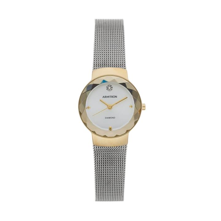 Armitron Women's Diamond Accent Two Tone Stainless Steel Mesh Watch - 75/5567svtt, Size: Small, Grey