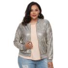 Plus Size Jennifer Lopez Print Beaded Crepe Top, Women's, Size: 3xl, Med Beige
