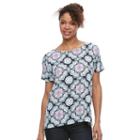 Women's Croft & Barrow&reg; Crepe Popover Top, Size: Xl, Blue