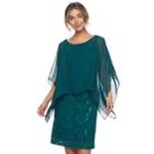 Women's Ronni Nicole Sequin Lace Popover Dress, Size: 8, Med Green
