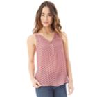 Juniors' Iz Byer Zipper Tank, Teens, Size: Large, Mauve Dot