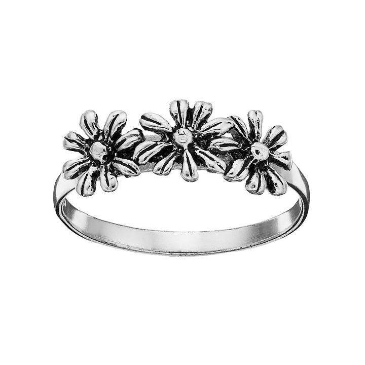 Primrose Sterling Silver Daisy Ring, Women's, Size: 8, Grey