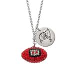 Tampa Bay Buccaneers Crystal Sterling Silver Team Logo & Football Charm Necklace, Women's, Size: 18, Multicolor