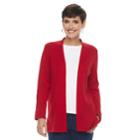 Women's Croft & Barrow&reg; Essential Open Front Cardigan, Size: Small, Med Red
