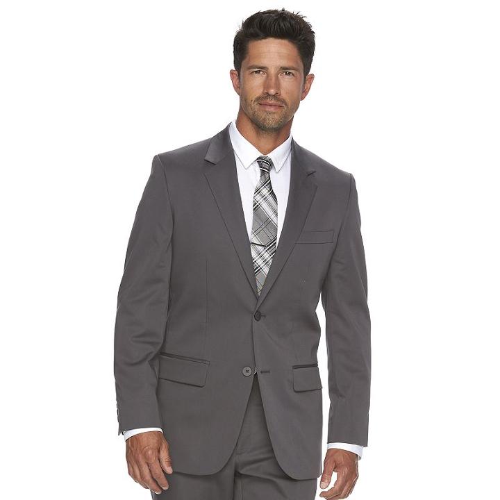 Men's Apt. 9 Slim-fit Stretch Gray Suit Jacket, Size: 38 - Regular, Grey (charcoal)