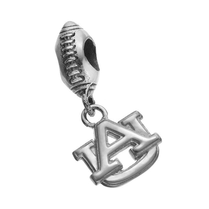 Dayna U Sterling Silver Auburn Tigers Team Logo Football Charm, Women's, Grey