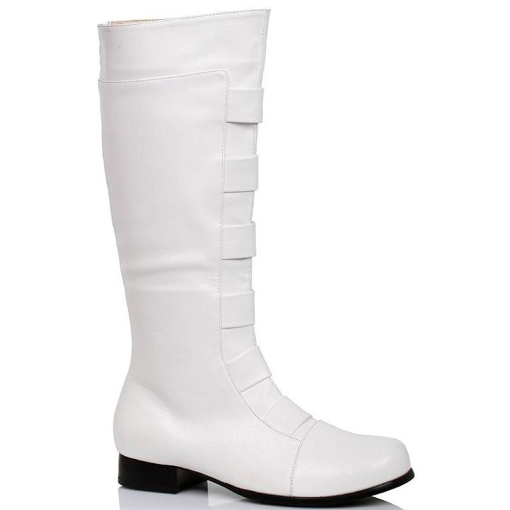Adult White Costume Boots, Size: 8-9