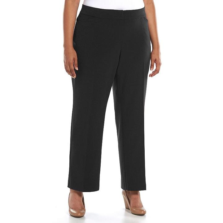 Plus Size Croft & Barrow&reg; Curvy Fit Dress Pants, Women's, Size: 24w Short, Black