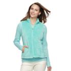 Women's Croft & Barrow&reg; Minky Velboa Fleece Vest, Size: Xl, Turquoise/blue (turq/aqua)