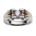 10k Gold Two Tone 1/2-ct. T.w. Diamond Ring - Men, Size: 9, White