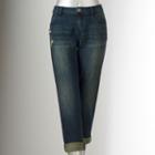 Petite Simply Vera Vera Wang Ripped Slim Boyfriend Jeans, Women's, Size: 2 Petite, Dark Blue
