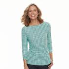 Women's Croft & Barrow&reg; Jacquard Boatneck Tee, Size: Large, Light Blue