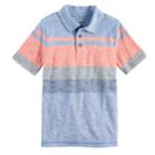 Boys 4-7x Sonoma Goods For Life&trade; Striped Slubbed Polo, Size: 6, Med Blue
