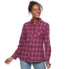 Women's Sonoma Goods For Life&trade; Essential Supersoft Flannel Shirt, Size: Xs, Drk Purple