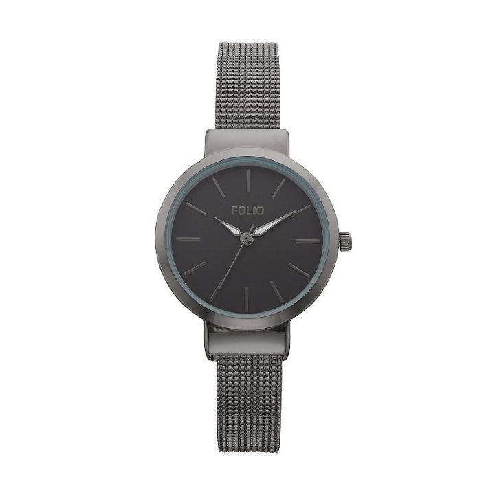 Folio Women's Textured Cuff Watch, Size: Medium, Black