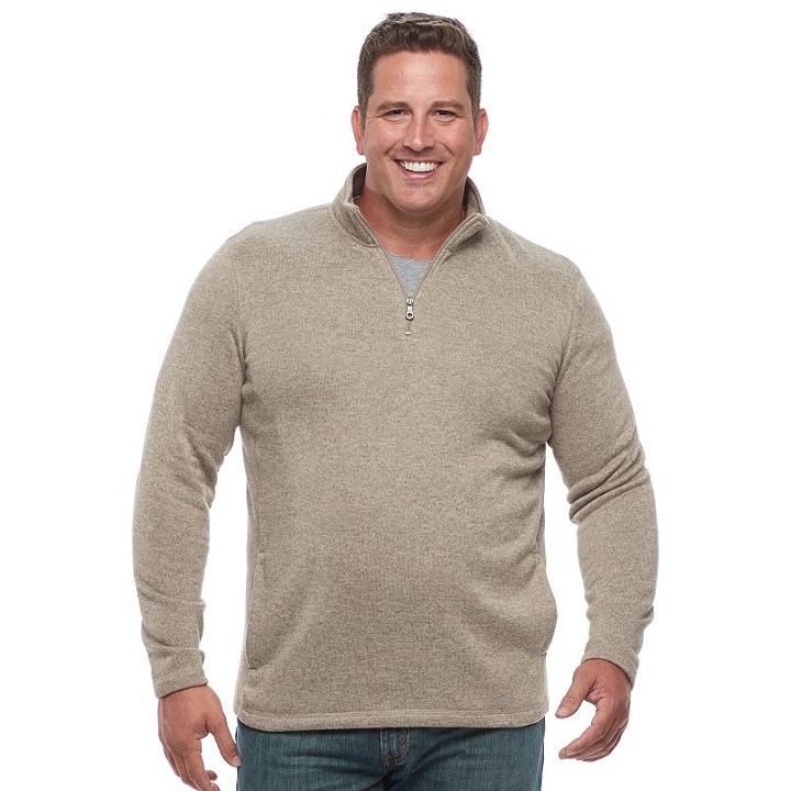 Big & Tall Croft & Barrow&reg; Classic-fit Outdoor Fleece Sweater, Men's, Size: Xl Tall, Med Brown