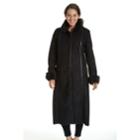 Women's Excelled Long Faux-fur Trim Jacket, Size: Small, Black