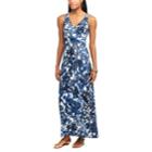 Women's Chaps Vine Empire Maxi Dress, Size: Large, Blue (navy)