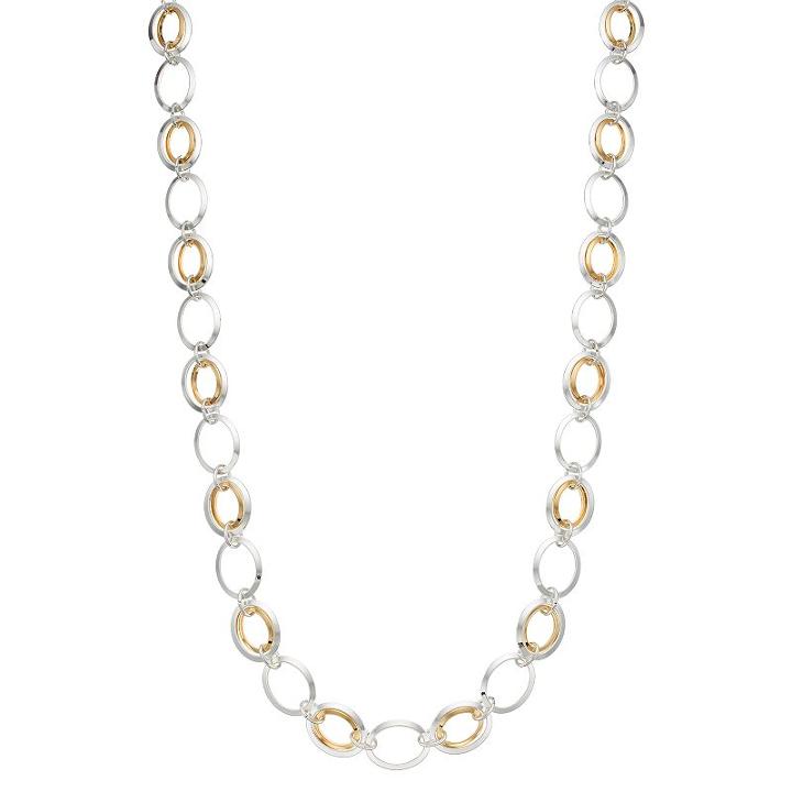 Chaps Long Two Tone Oval Link Necklace, Women's, Ovrfl Oth