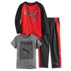 Boys 4-7 Puma 3-pc. Graphic Tee & Pants Set, Size: 4, Light Red