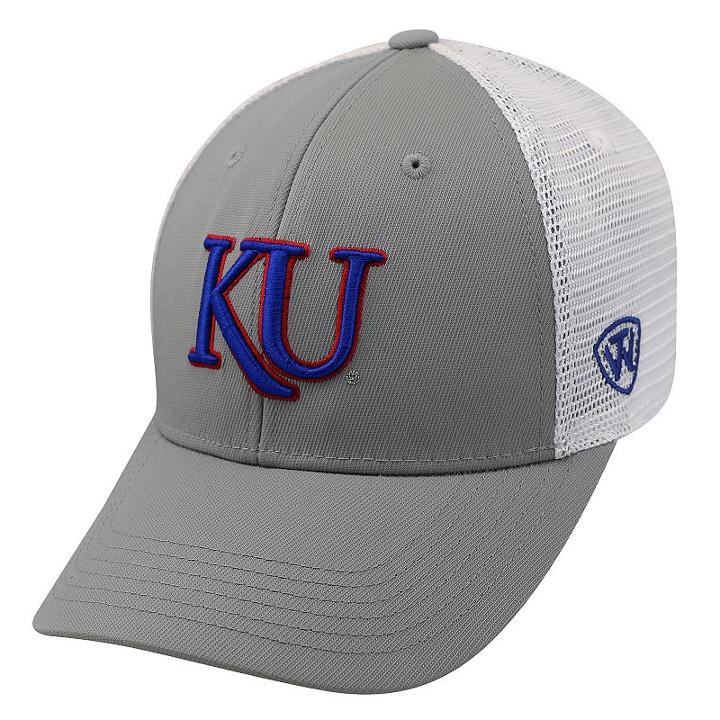 Adult Top Of The World Kansas Jayhawks Marse One-fit Cap, Men's, Light Grey