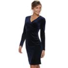 Women's Jennifer Lopez Velvet Faux-wrap Dress, Size: Xs, Dark Blue