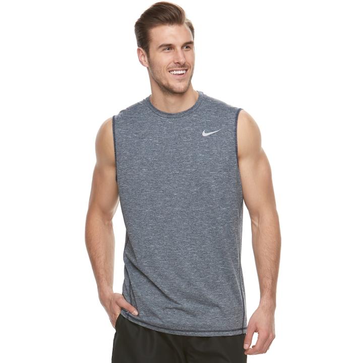 Big & Tall Nike Swim Heathered Sleeveless Hydroguard Tee, Men's, Size: 2xb, Blue