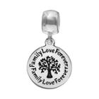 Individuality Beads Sterling Silver Family Love Forever Family Tree Disc Charm, Women's, Grey