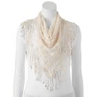 Mudd&reg; Floral Crochet Bandana Square Scarf, Women's, Lt Beige