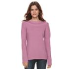 Women's Croft & Barrow&reg; Cable-knit Boatneck Sweater, Size: Large, Med Pink