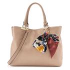 Apt. 9&reg; Jade Soft Satchel With Botanical Skinny Scarf, Women's, Dark Beige