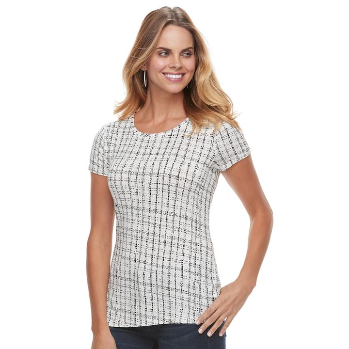 Women's Apt. 9&reg; Crewneck High-low Hem Tee, Size: Xl, Natural