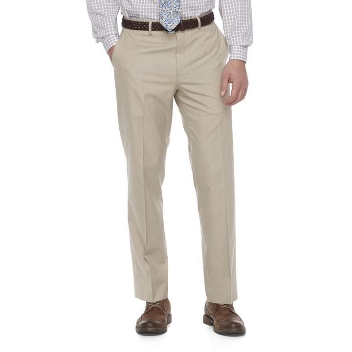 Men's Chaps Classic-fit Stretch Suit Pants, Size: 44x30, Beige Oth
