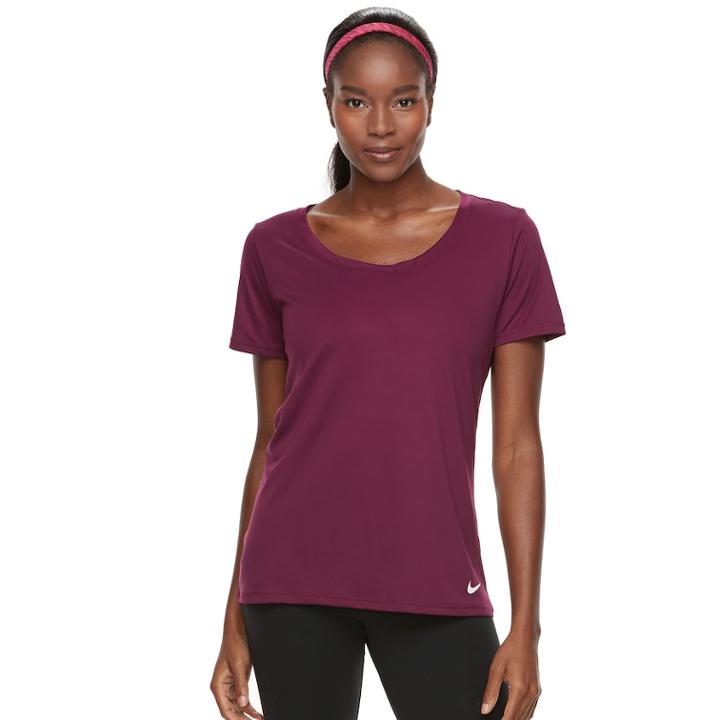 Women's Nike Dry Training Tee, Size: Medium, Dark Red