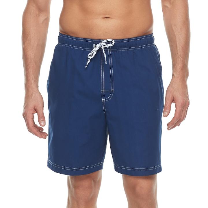 Men's Croft & Barrow&reg; Solid Swim Trunks, Size: Xxl, Dark Blue