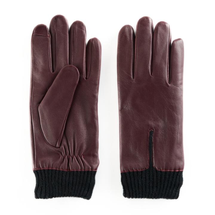 Women's Apt. 9&reg; Knit Cuff Leather Tech Gloves, Size: Large, Light Red