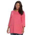 Plus Size Croft & Barrow&reg; Zippered-pocket Tunic, Women's, Size: 2xl, Brt Red