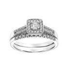 Simply Vera Vera Wang 14k White Gold 1/3 Carat T.w. Certified Diamond Square Halo Engagement Ring Set, Women's, Size: 6.50