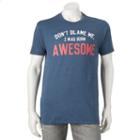 Men's Born Awesome Tee, Size: Large, Blue (navy)