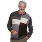 Men's Haggar Classic-fit Colorblock Fine-gauge Crewneck Sweater, Size: Large, Dark Grey