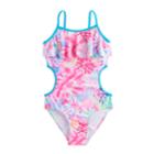 Girls 7-16 So&reg; Tie-dye Monokini Swimsuit, Size: 14, Pink