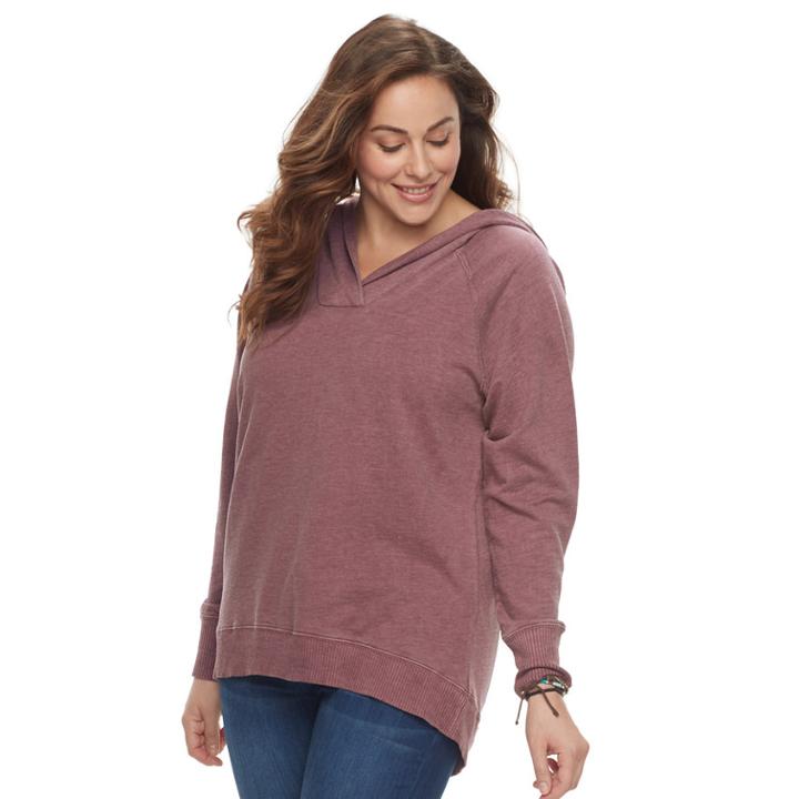 Plus Size Sonoma Goods For Life&trade; Raglan Hoodie, Women's, Size: 1xl, Dark Red
