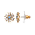 Lc Lauren Conrad Nickel Free Simulated Crystal Flower Button Stud Earrings, Women's, Blue