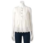 Women's Sonoma Goods For Life&trade; Embroidered Eyelet Top, Size: Small, Natural