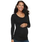 Maternity A:glow Ruched Scoopneck Tee, Women's, Size: Xl-mat, Black