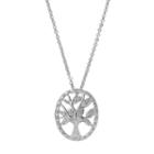 Delicate Diamonds Sterling Silver Family Tree Pendant Necklace, Women's, Grey