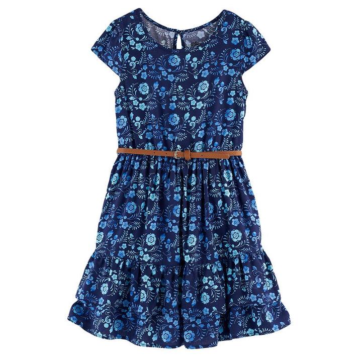 Disney's Elena Of Avalor Girls 4-7 Floral Ruffle Dress By Jumping Beans&reg;, Size: 6x, Blue