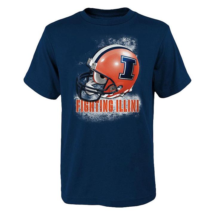 Boys 8-20 Illinois Fighting Illini Helmet Tee, Boy's, Size: S(8), Blue