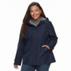 Plus Size D.e.t.a.i.l.s Radiance Hooded Jacket, Women's, Size: 1xl, Blue (navy)