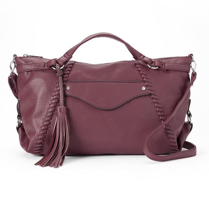 Yoki Pebbled Tassel Tote, Women's, Red